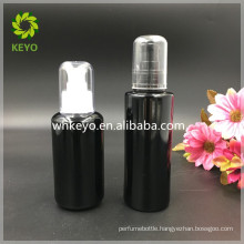 100ml black frosted glass bottle cosmetic glass bottle packing pump bottle